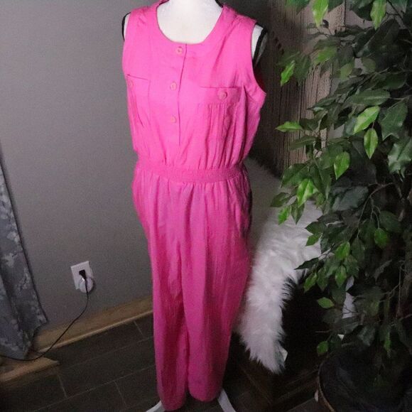 Vintage | 1980's Casual Jumpsuit Large Pink Barbie Costume - Picture 2 of 8